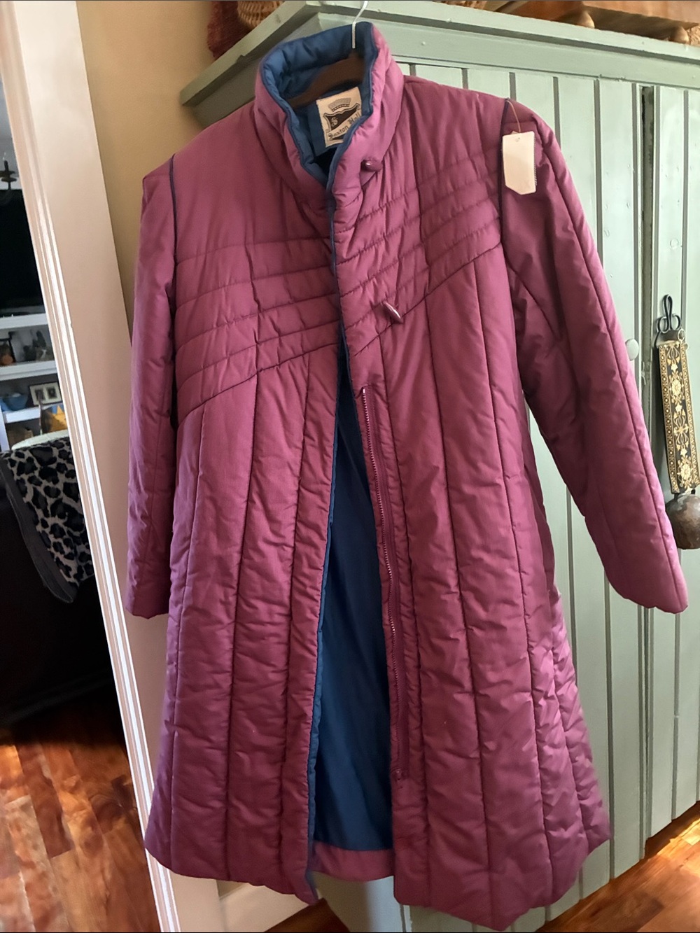 Vintage Saxton Hall Long Quilted Puffer Coat in Plum by